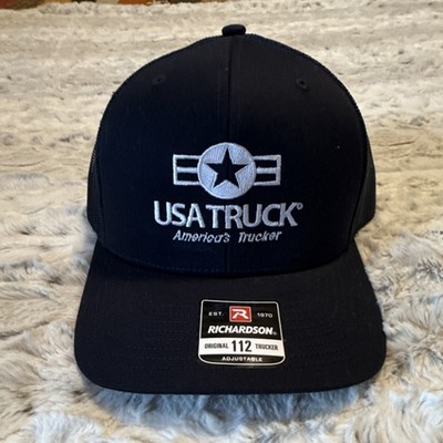 Richardson Black Solid Trucker Hat Cap One Size USA Truck Adjustable Unisex