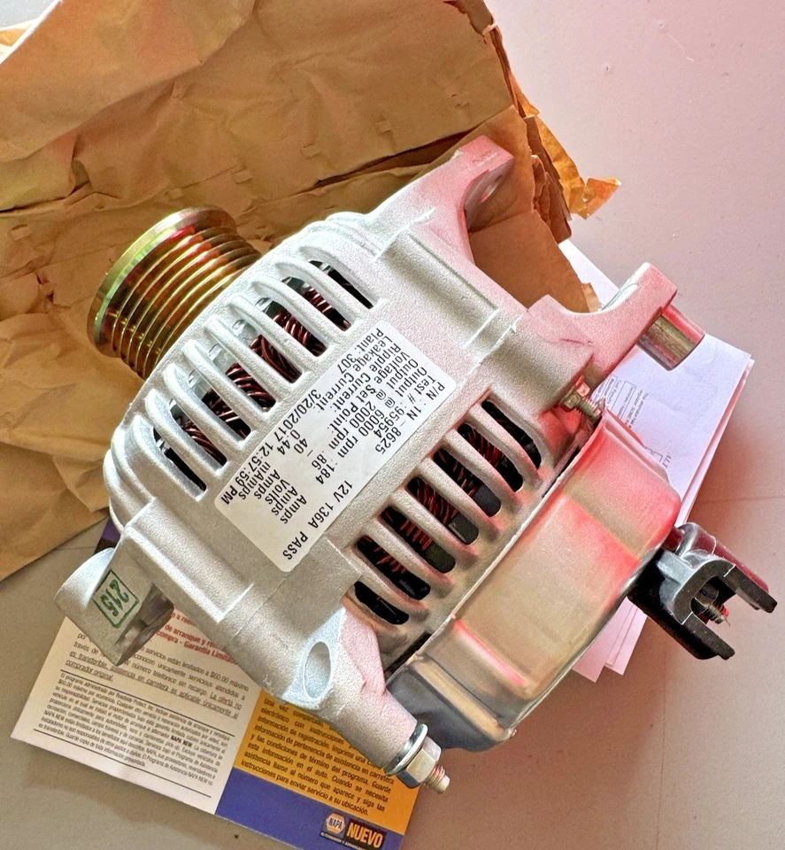ALTERNADOR NAPA 1N-8625 COMPATIBLE CON DODGE RAM 2500 1998 8,0 LTR V10 PIEZA NUEVA Foto 4 de 4