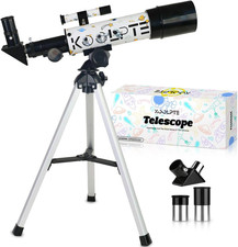 Portable 50mm Refractor Telescope for Kids - STEM Educational Gift Ages 6-14
