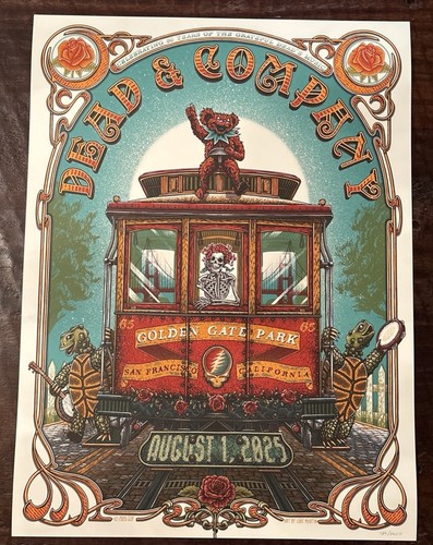 Dead and Company Poster GD60 Golden Gate Park 8/1 2025 Luke Martin Grateful Dead