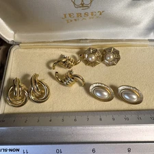 Vintage Gold Tone Earrings - 4 Pairs - Small job lot Vintage Earrings