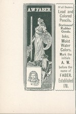 1900 A W Faber Lead Colored Pencils Stationers Rubber Goods Inks Paints Ad T9