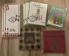 Holiday Stationery Lot – 2 Magnetic Notepads + 6 Packs Greeting Cards NEW
