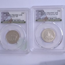 2011-S Glacier National Park & 2012-S Hawaii Volcanoes Quarters PCGS PR69DCAM NP