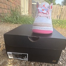 Jordan Air Jordan 3 Retro (GS) White Pink Flower Boys' Sneakers Size 5.5Y
