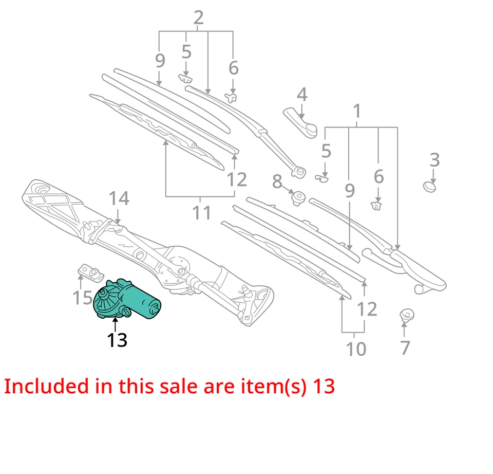 2003 BMW 530i Front Windshield Wiper Motor OEM 136K Miles - LKQ308923240 - Image 4 of 4