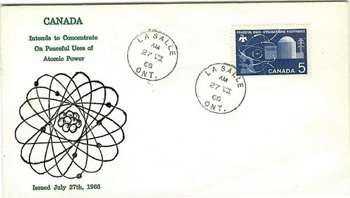 Canada FDC: 5¢ Atomic Research 196 Grover Cachet, LaSalle Closed P.O. - Sc 449