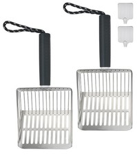2PCS Cat Litter Scoop,Solid and Durable Kitty Metal Scooper,Stainless Steel S...
