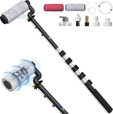 Electric Car Wash Brush with Long Handle Water Fed Pole for RV Truck Boat