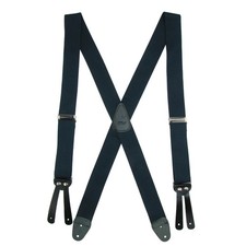 CTM Men's Elastic Basic X-Back Button-End Suspenders