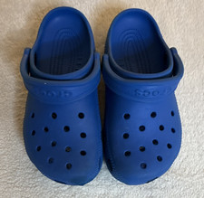 Crocs Classic Clog Unisex Kids Blue Rubber Slip-On US 4 Comfort Lightweight