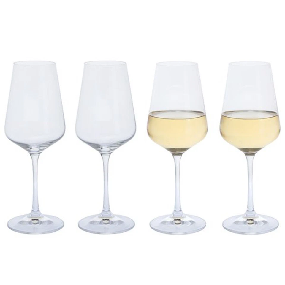 Dartington Crystal White Wine Glasses Cheers! 4 Pack Set 350ml Height 22.6cm — 第 2/4 张图片