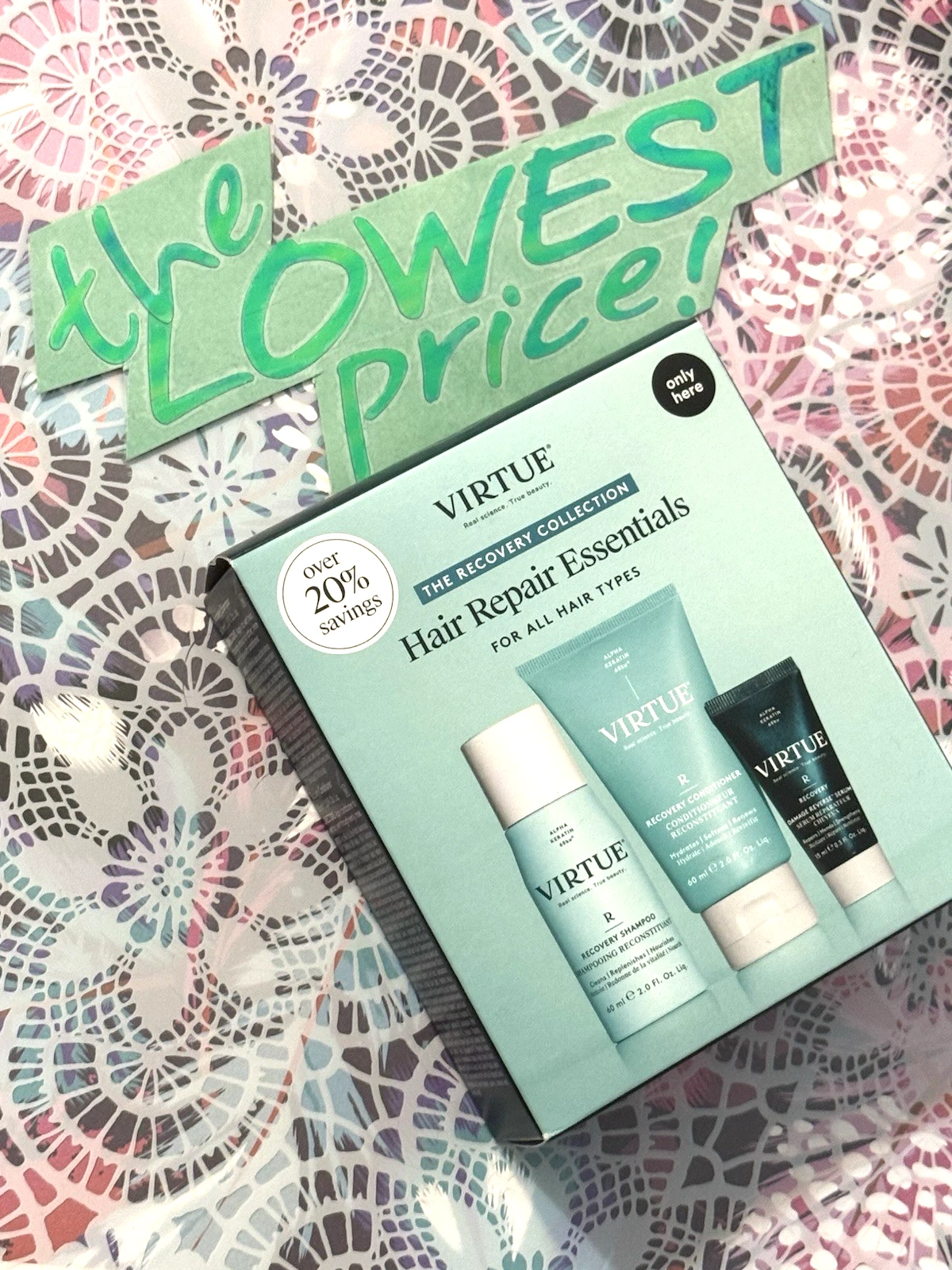 Virtue HAIR REPAIR ESSENTIALS KIT Recovery Shampoo & Conditioner & Serum *SEALED