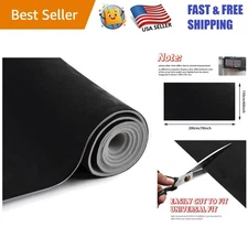 79" x 60" Black Suede Headliner Fabric -  Foam Backing for Autos & Home