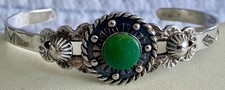 Vintage Fred Harvey Era Sterling Small Baby Child  s Size Navajo Cuff Bracelet