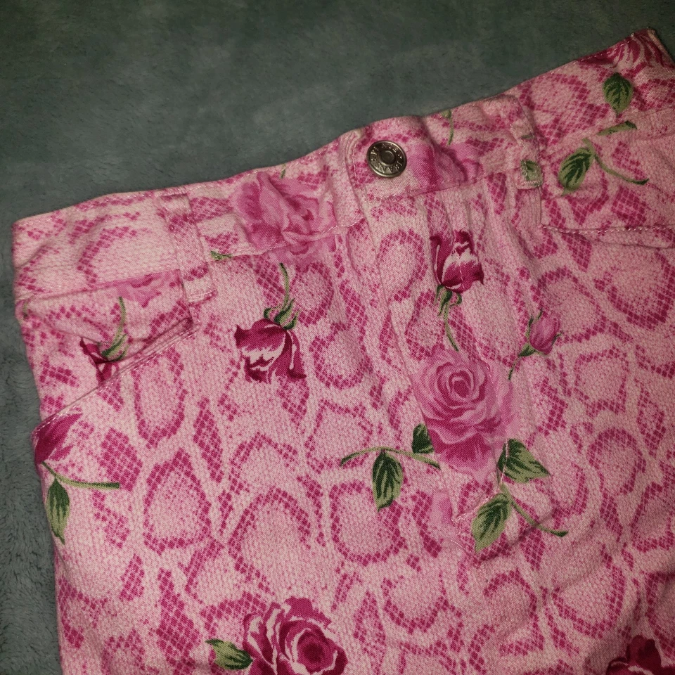 The Childrens Place Girls 6X/7 Cheetah Pink Rose Skirt Elastic Waist Pockets - Image 2 of 4