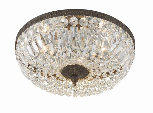 Crystorama Ceiling Mount 16" Wide Bronze Crystal 3-Light Ceiling Light - Picture 4 of 7