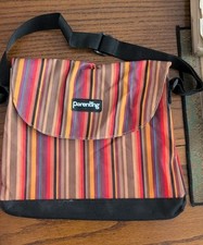 Parenting Canvass Bag Multi-colored Stripes Black Bottom Waterproof 13 x 11 x 3
