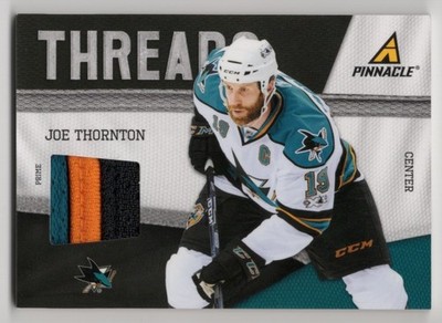 2011-12 Panini Pinnacle Threads /50 Joe Thornton #13 Jersey Patch 3 Color