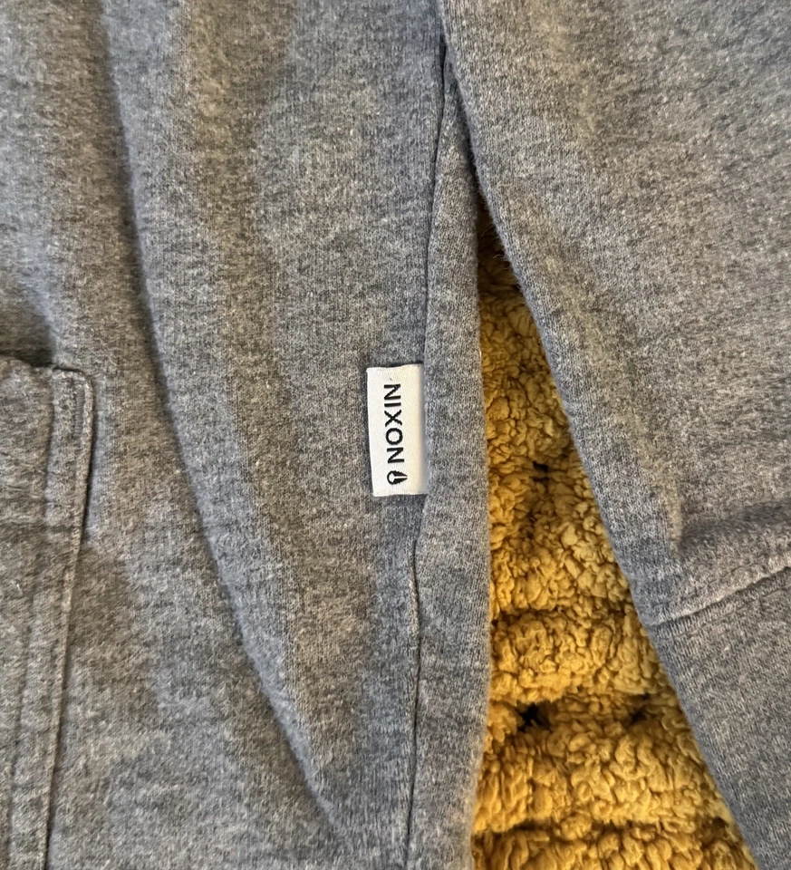 NIXON 男式全拉链连帽衫-Heather 灰色大号 — 第 3/4 张图片