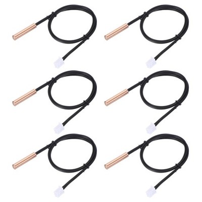 100K NTC Temperatursensor, 6 Stück 15,7 Zoll 1% 3950 Wasserdichter KupferTemp...