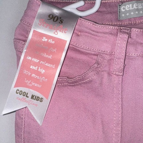 Celebrity Ace Girl Pink Jeans Pants Mid Rise Straight Leg Size 7 Cute Girly - Picture 8 of 9
