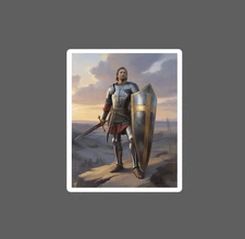 Christian Warrior Sticker Waterproof Decal Jesus Faith Defense Gift NEW