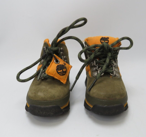 Toddler SZ 5.5 Timberlands 650 Orange/Moss Green Boots DISCONTINUED RARE - Foto 1 di 7