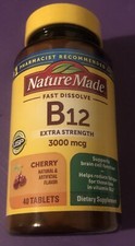 Nature Made Vitamin B12 3000 mcg Dietary Energy Supplement 40 ct EXP 10/2026 NEW