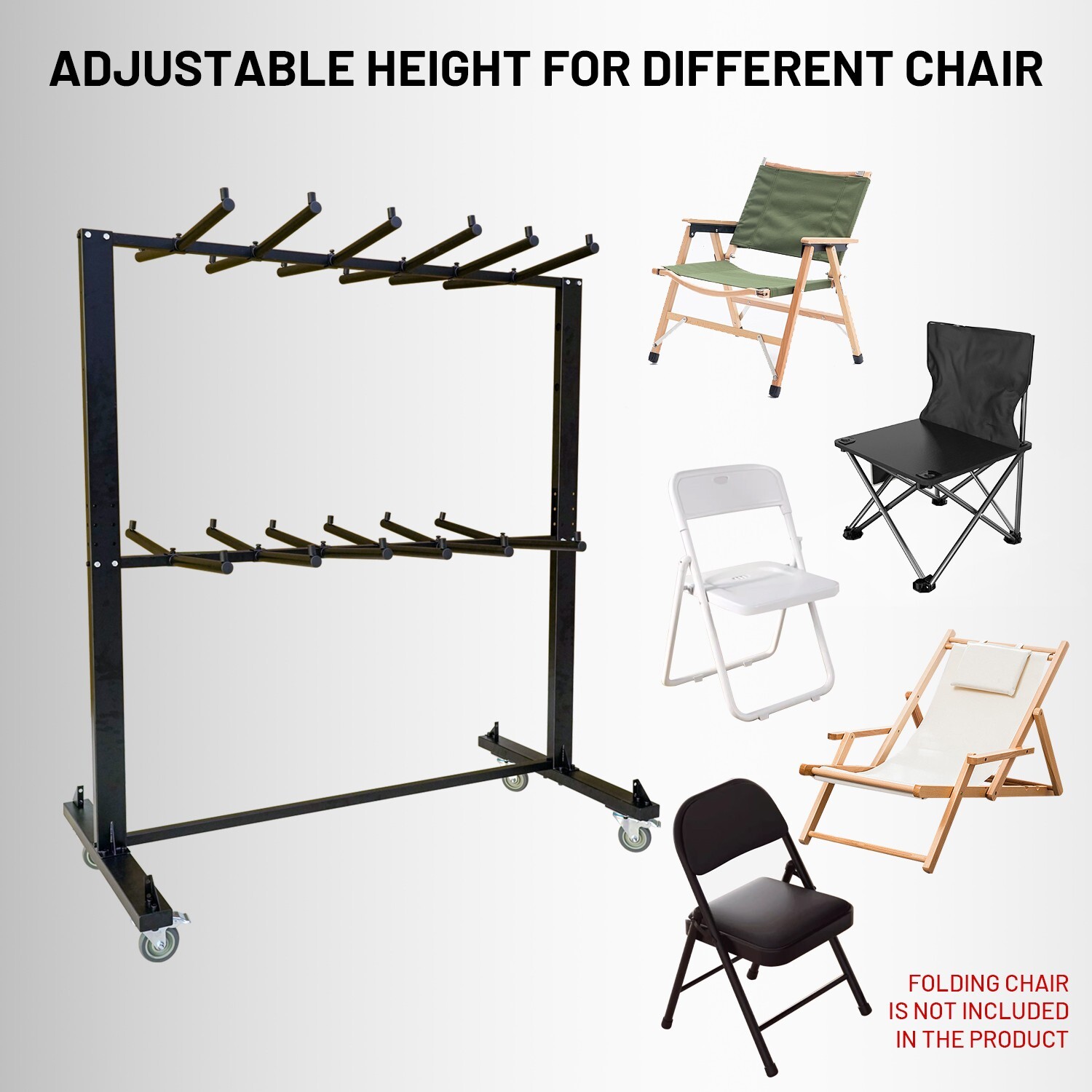 Folding Table and Chair Cart Rack for Chairs and Tables Two Tier Table