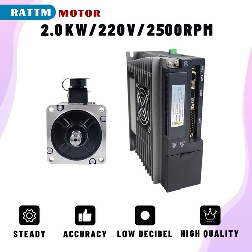 Kit de controlador controlador de servomotor de CA 1,8 KW 2KW 220 V 3000 RPM/min con cable de 3 m - Imagen 10 de 10