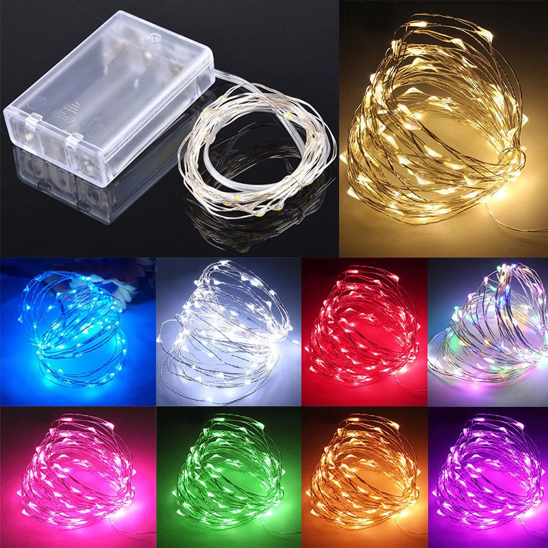 Szaerfa 1M 2M 3M lumières de fée à piles blanc chaud LED fil de cuivre  guirlande lumineuse pour mariage Festival vacances fête décoration de la  maison lampe (1 mètre) : : Luminaires