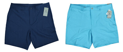 PGA Tour 8'' Inseam Flat Front Eco Focused Solid Color Men's Golf Shorts NWT