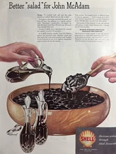 Shell Oil company Research horizons Widen John McAdam Salad VTG Print Ad 1947