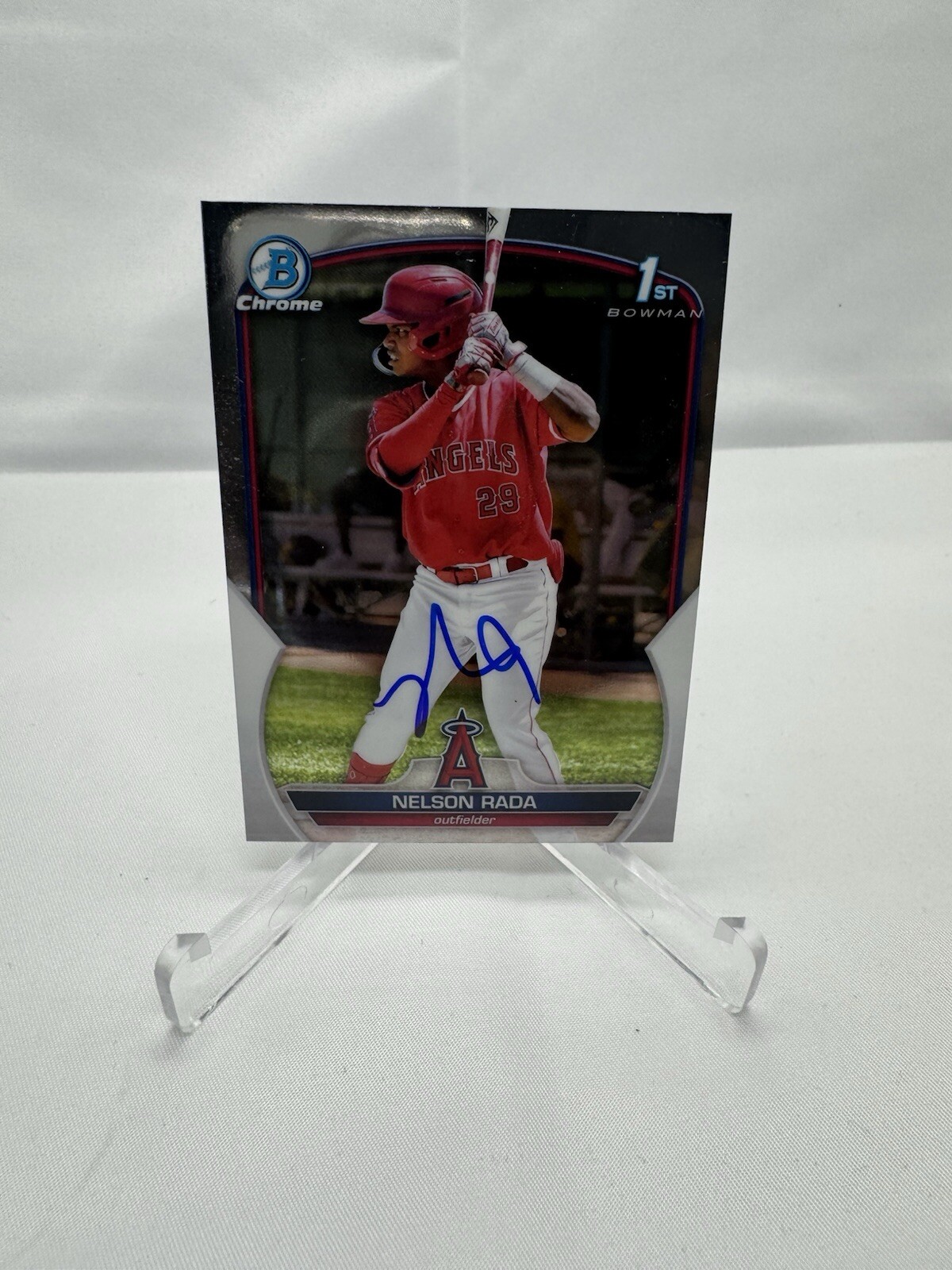 Nelson Rada Autograph Signed 2023 1st Bowman #BCP-132 Chrome Angels