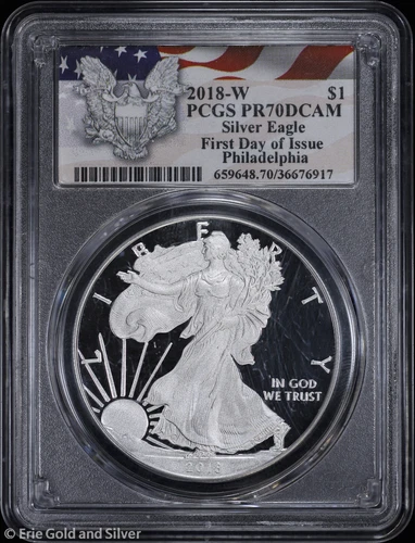 2018-W $1 Proof American Silver Eagle PCGS PR 70 DCAM | FDOI Philadelphia