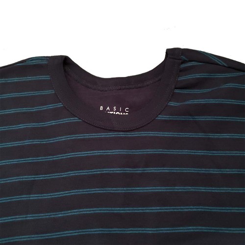 Big Men's Basic Editions 3XL Blue Striped LS 3 Button Knit Pullover Sweatshirt - Picture 5 of 9