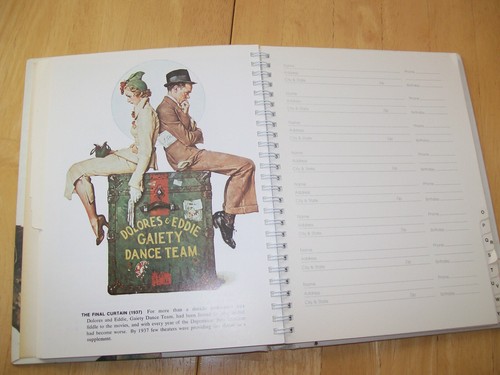 True Vintage Norman Rockwell Address Picture Book Personal Event Planner VTG