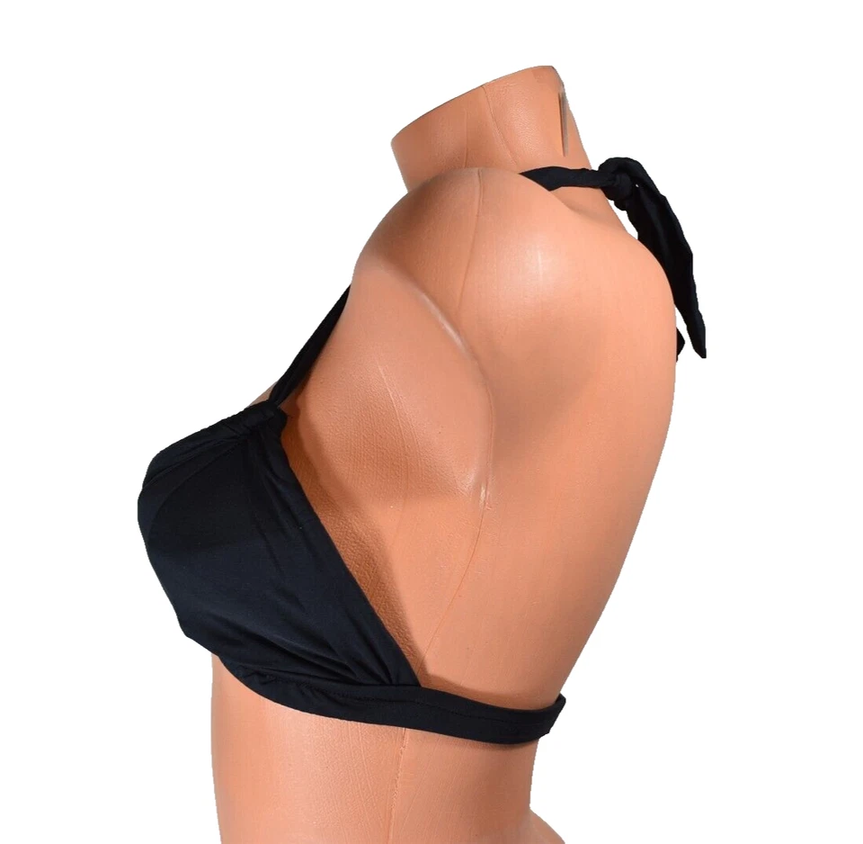 Women's Badgley Mischka Monaco Black Halter Bra Bikini Top Size 8 NWOT - Image 2 of 4