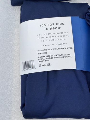New Life is Good Sun Shirt UNISEX XL Kids Navy LONG Sleeve Stretch UPF50 XLARGE - Picture 17 of 17