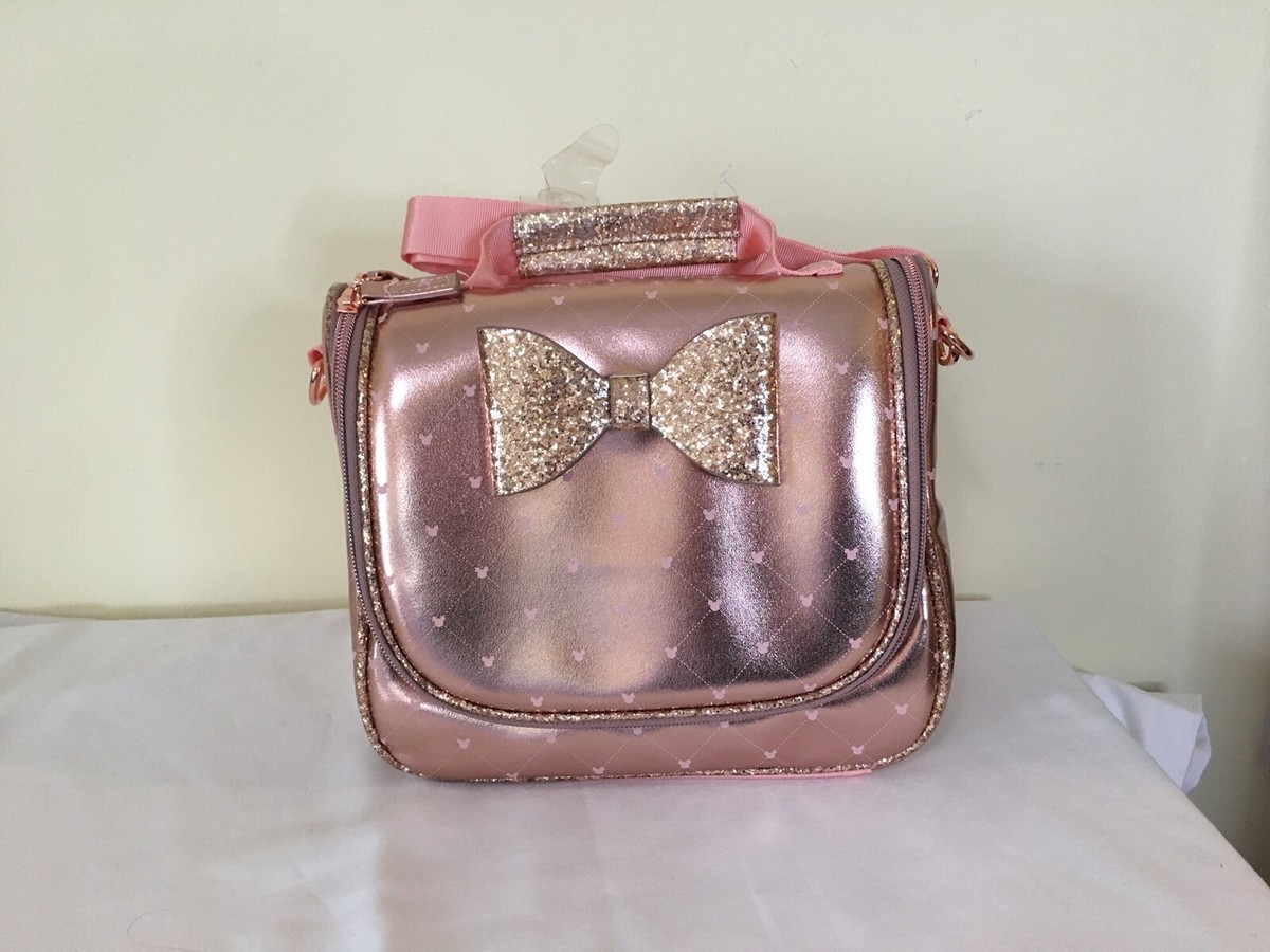 New DISNEY STORE Minnie Mouse Lunch Box Rose Gold