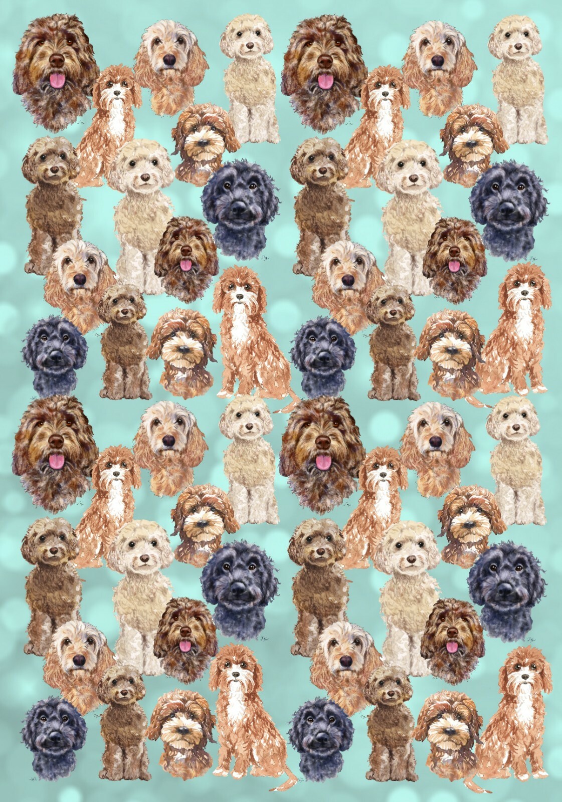 Doodle / Cockapoo Dog Wrapping Paper by Starprint - 1 Sheet + matching ...