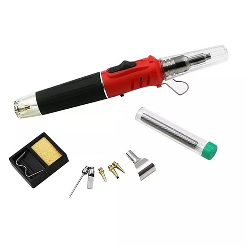 Red HS-1115K Soldering Iron Professional 10 in 1 Gas Electric Soldering Iron Set - Picture 4 of 9