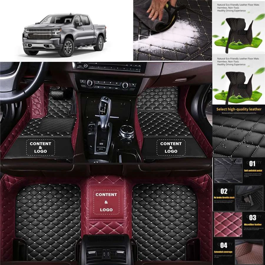 For Chevrolet Silverado Ext Cab Car Floor Mats Custom Cargo Liners Waterproof Foto 3 de 4