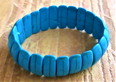 * HARZ GELENK ARMBAND * TÜRKIS GEFORMT * AUF ELASTISCH * Neu