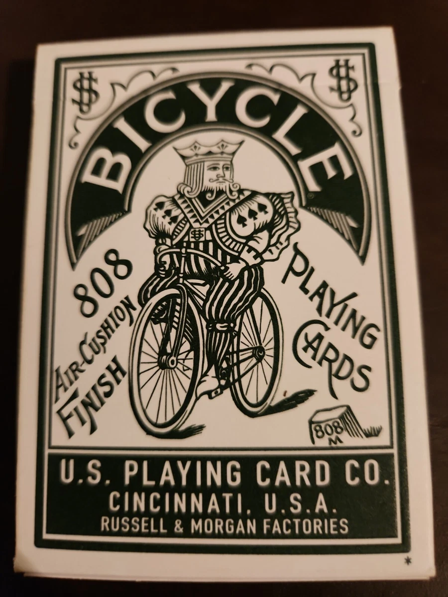 Bicycle Retro Face Autobike No. 3 Green Playing Cards Deck OPENED