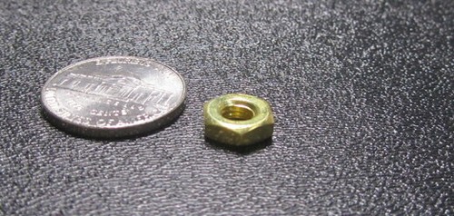 Brass Hex Nut, RH, 10-32 x 3/8" W x 1/8" Height. -100 Pcs - Picture 2 of 12