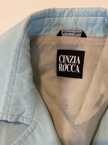 Cinzia Rocca Women's Aqua Turquoise Blue Coat Belted Italy Size 4 - Picture 4 of 8