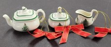 Vintage 2005 Spode Christmas Tree Miniature Tea Pot, Sugar  Creamer Set