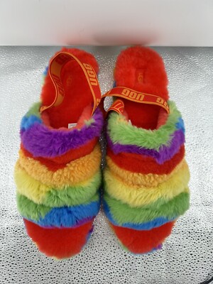 UGG MEN’S PRIDE RAINBOW FLUFF YOU CALI COLLAGE Slippers